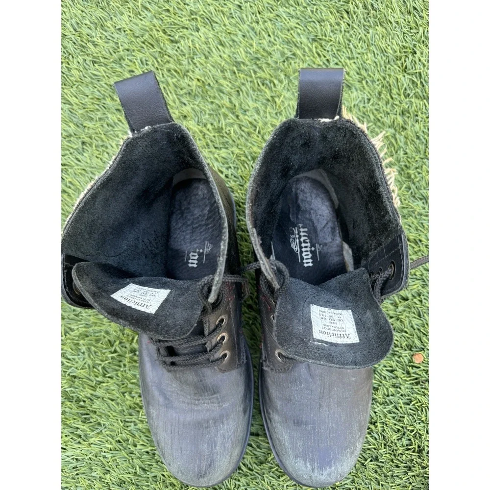 RARE Vintage Affliction Deviant Combat Boots Shoes Men's Size 11 Black 3150